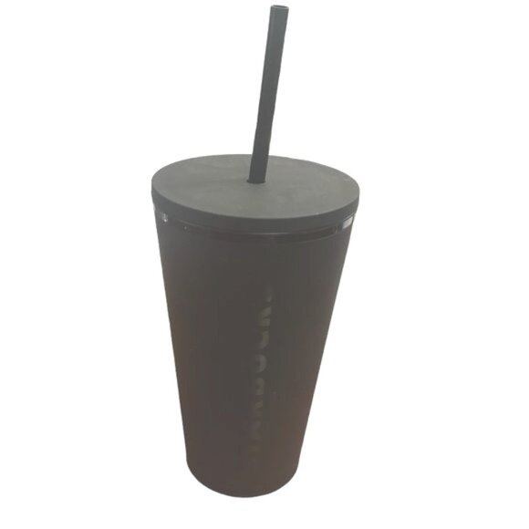 Starbucks Matte Black Stainless Steel Tumbler With Straw 473ml BPA-Free - Picture 2 of 6
